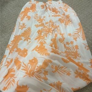 Charlotte Russe Orange and White Floral Skirt